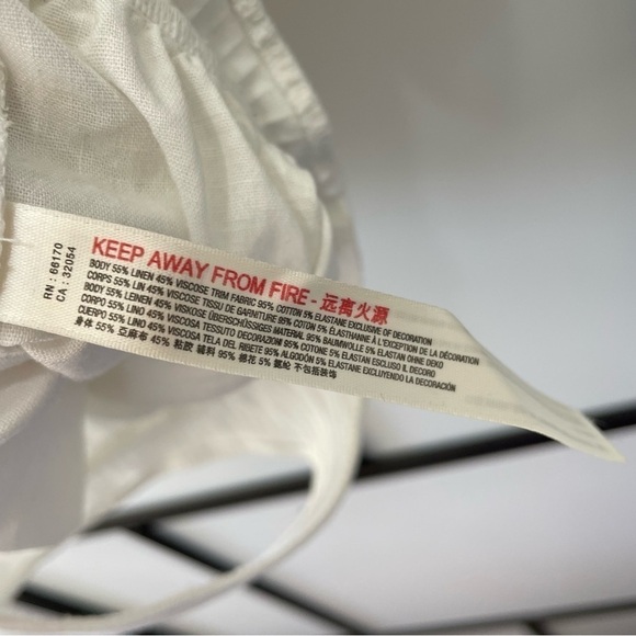 [m] Free People Boho White Brown Button Cotton Linen Blend Body Suit Women’s - Picture 12 of 13